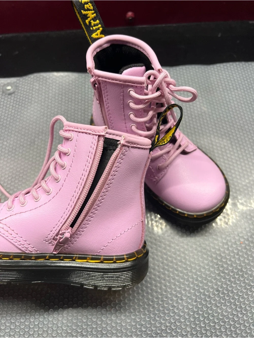 Dr. Martens Kids Light Pink Lace-Up Ankle Boots